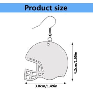 Football helmet shaped earrings with hook.