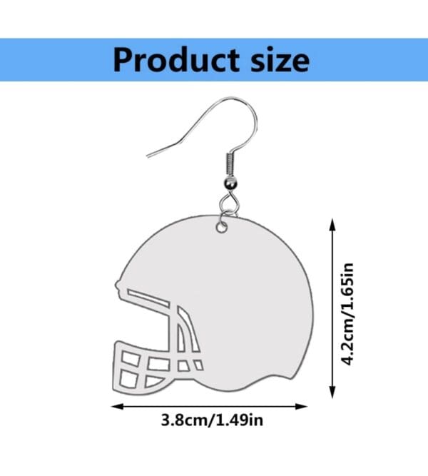 Football helmet shaped earrings with hook.