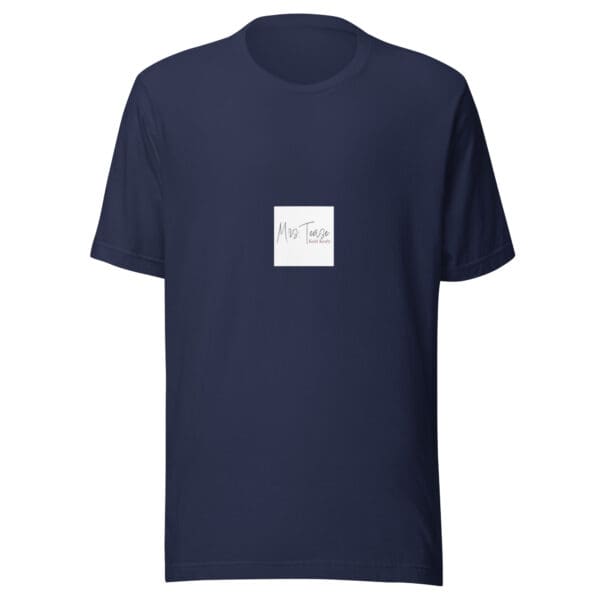 Navy blue t-shirt with Miss Tease logo.